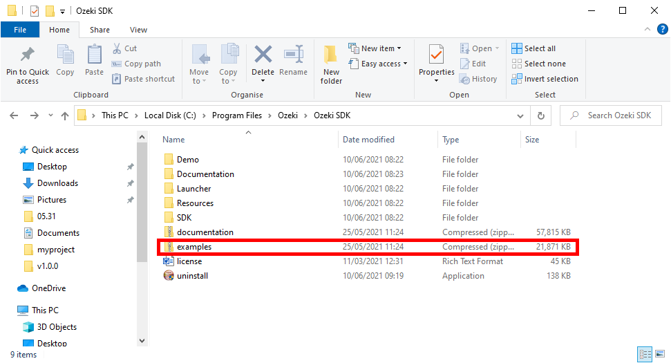 examples in windows explorer