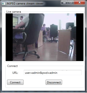 gui of mjpeg camera stream viewer