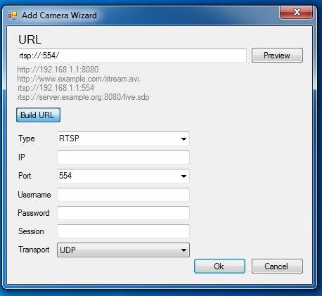 building url using camera wizard