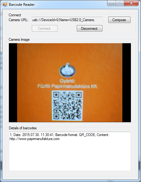 gui of an application for barcode scanning/qr code detecting from the video stream of a usb camera in c#